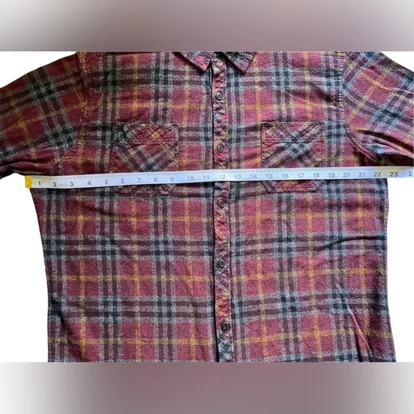 PD&C Tartan Plaid Casual Button Up Shirt Long Sleeve Mens Size Large - Picture 7 of 10